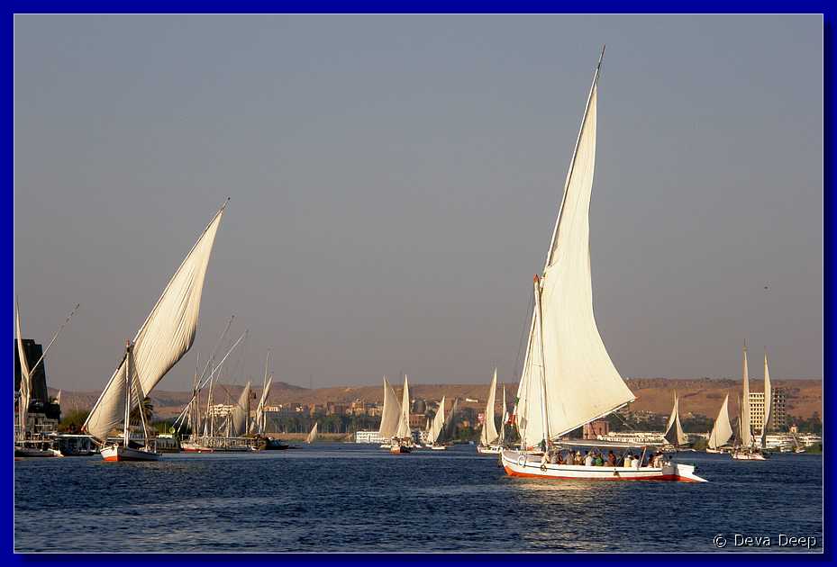 A17 Aswan Nile with felucas
