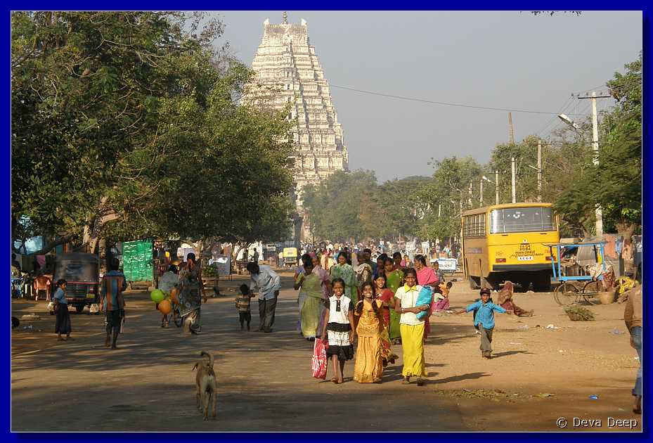 H013 Hampi Temple street with people 33