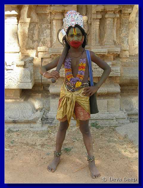 H144 Hampi Vitthala temple Hanuman boy 79
