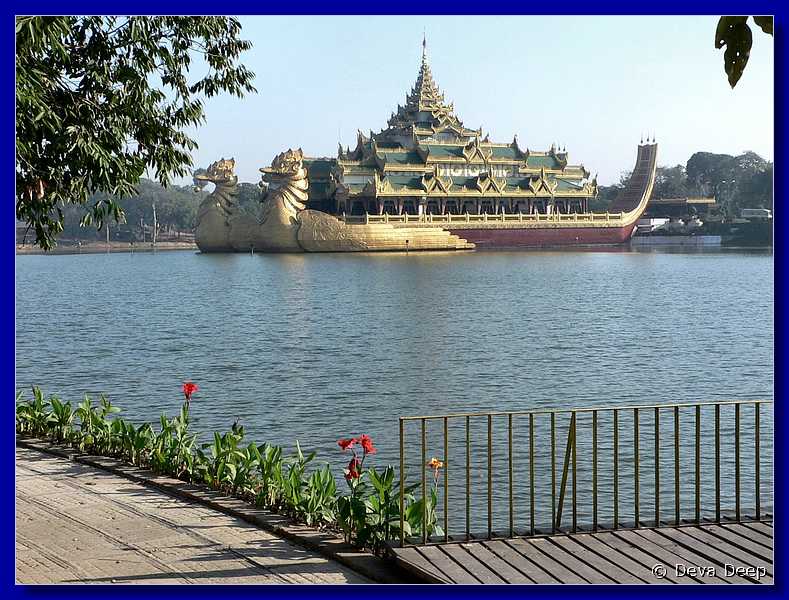 4641 Yangon Kandawgi Lake Royal barge