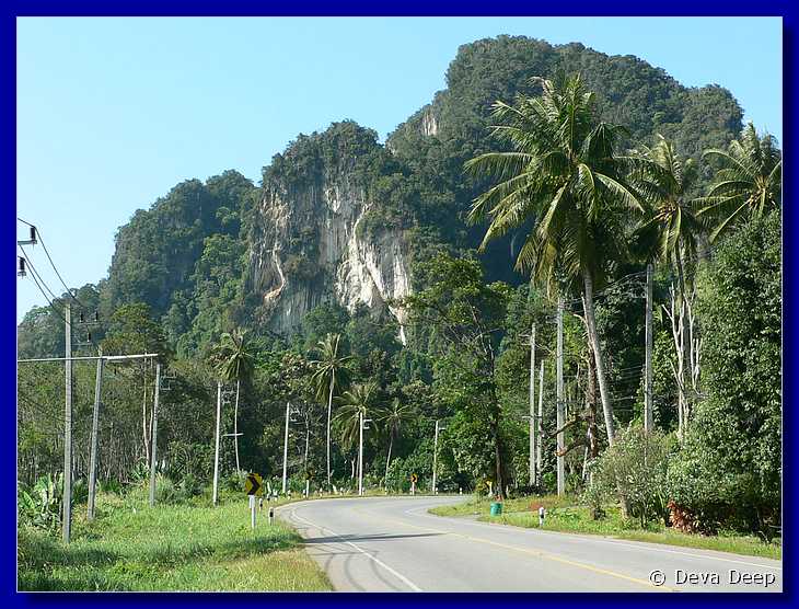 1647 20041217 0956-28 Krabi to Ao Nang cliffs-rubber trees